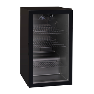 SIA dc10bl Undercounter Drinks Fridge / Wine Cooler 110L With Glass Door