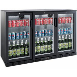 Adexa Bar Cooler 3 Hinged Door 300L Black bc03pp85