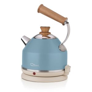 Ottoni Fabbrica Lignum Lungomare Electric Kettle 1.7 L — Pastel Blue / Wood